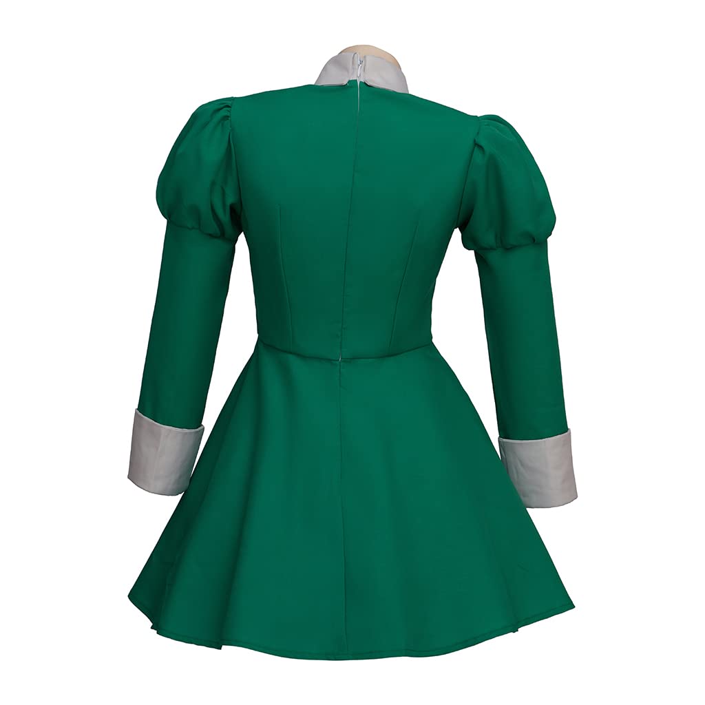 iSHOWcos Anime Green Dress Halloween Costume Uniform Women Dress with Eye Mask - Image 4
