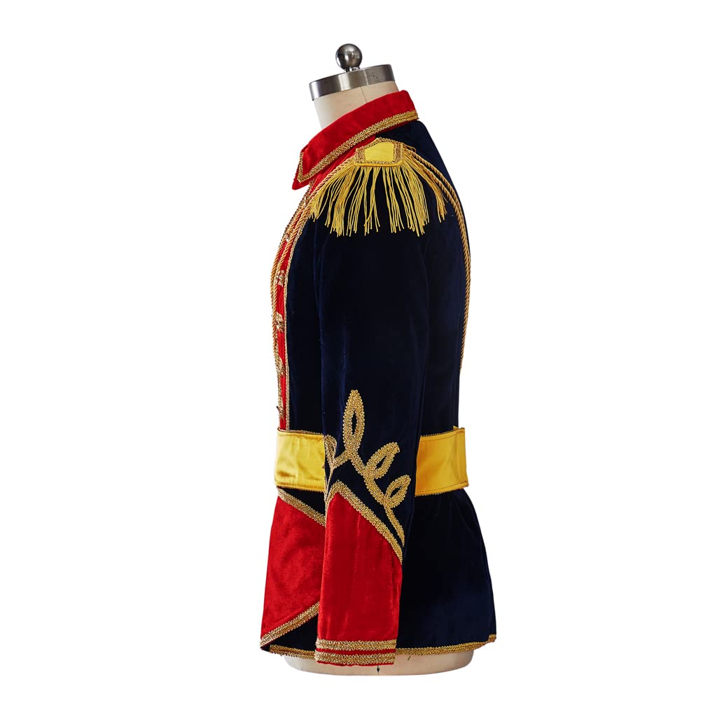 iSHOWcos Men Soldier Costume Top Jacket With Hat Medieval Military Officer Jacket Coat - Image 3