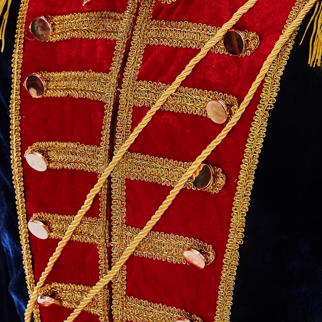 iSHOWcos Men Soldier Costume Top Jacket With Hat Medieval Military Officer Jacket Coat - Image 5