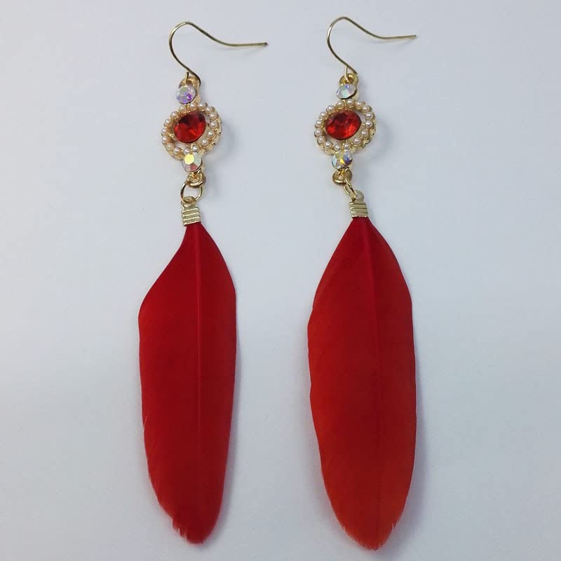 iSHOWcos MHA Hawks Red Feather Earrings Takami Keigo Cosplay Necklace and Earring Set Hawks Jewelry Accessories - Image 4