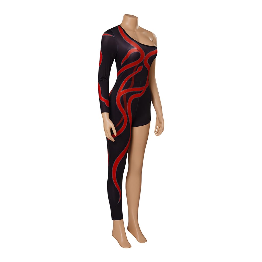 iSHOWcos Women Sexy Black One-legged Jumpsuit Halloween Costume Bodysuit - Image 3