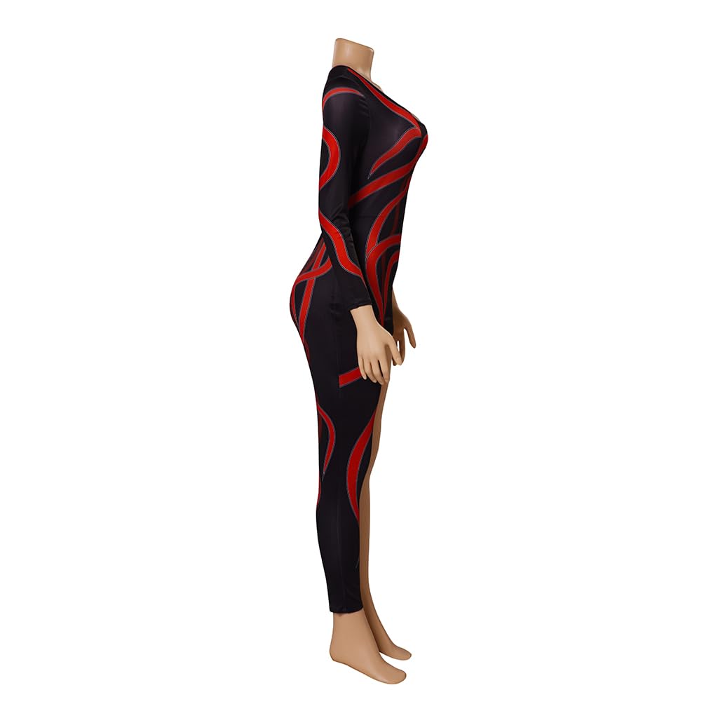 iSHOWcos Women Sexy Black One-legged Jumpsuit Halloween Costume Bodysuit - Image 4
