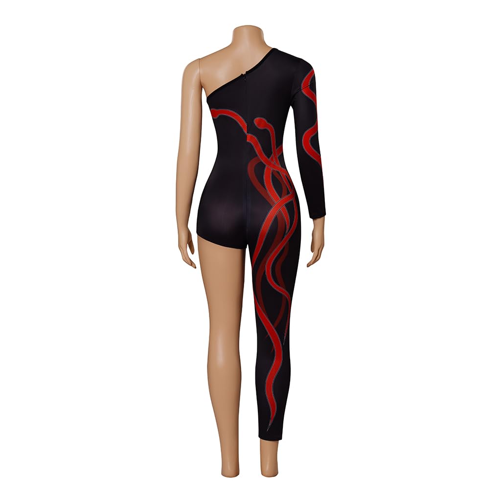 iSHOWcos Women Sexy Black One-legged Jumpsuit Halloween Costume Bodysuit - Image 5